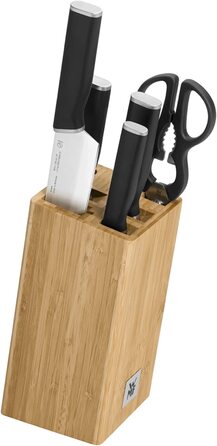 Набор WMF Kineo, 4 ножа из нержавеющей стали + ножницы, с подставкой из бамбука