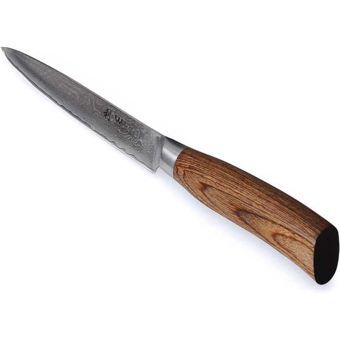 Профессиональный поварской нож для мяса из натуральной дамасской стали с ручкой из дерева пака 17 см Wakoli EDIB Pro