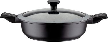 Сковорода с крышкой 28 см, чёрная GSW Easy Click
