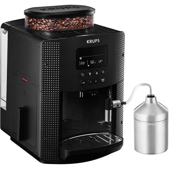 Кофемашина на 2 чашки 1450 Вт, с кофемолкой, черная ‎EA8160 Krups