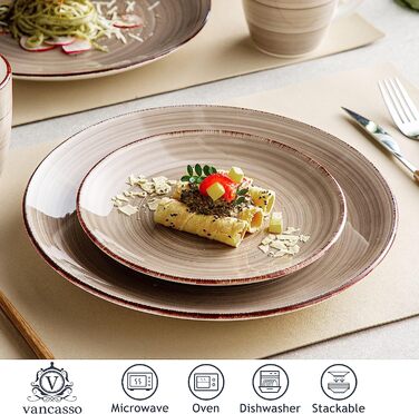 Набор посуды из керамогранита на 4 персоны, 16 предметов, цвет бежевый Midori Vancasso