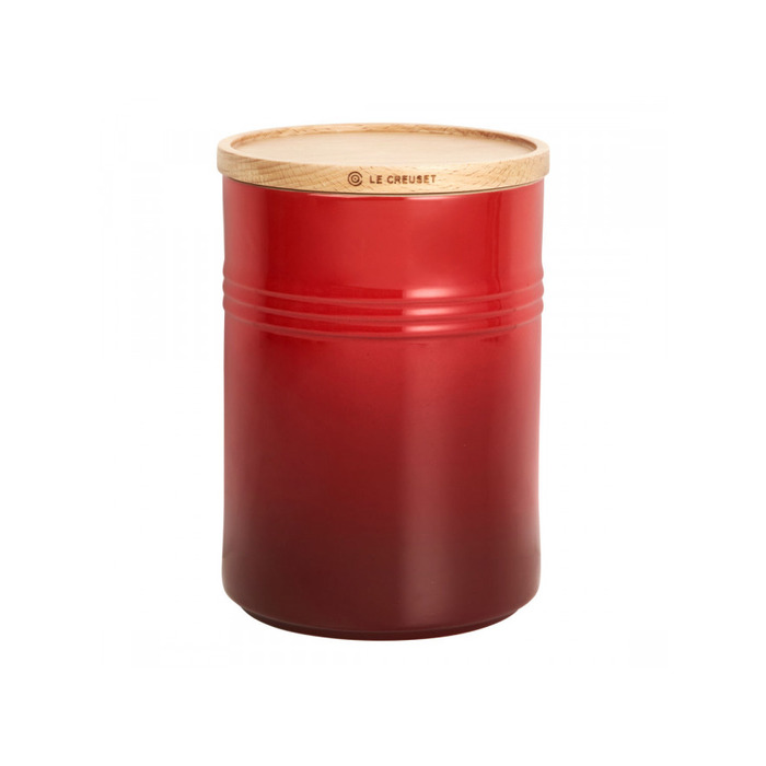 Емкость для хранения с деревянной крышкой 19 см, красная Le Creuset
