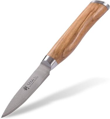 Профессиональный нож с дамасской стали с ручкой из оливкового дерева Wakoli