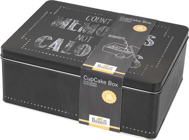 Кондитерская коробка, 28 x 21 х 10,5 см, черная, Count the memories, not calories RBV Birkmann