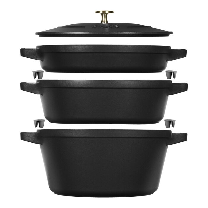 Staub Набор кухонной посуды 3 предмета, чёрный Staub