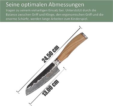Профессиональный поварской нож из настоящей японской дамасской стали 13 см Wakoli HS Series