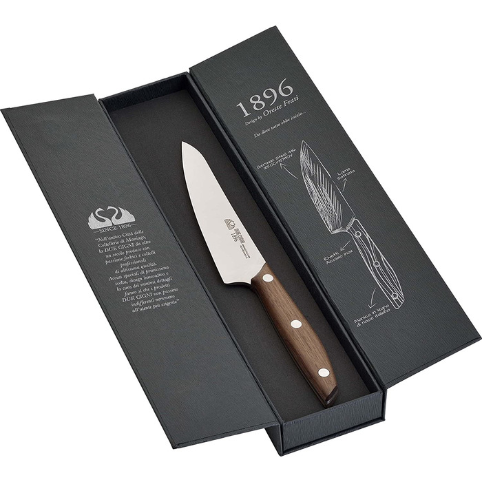 Нож для хлеба Due Cigni Series 1896 из нержавеющей стали, рукоять из грецкого ореха, 31.5 см