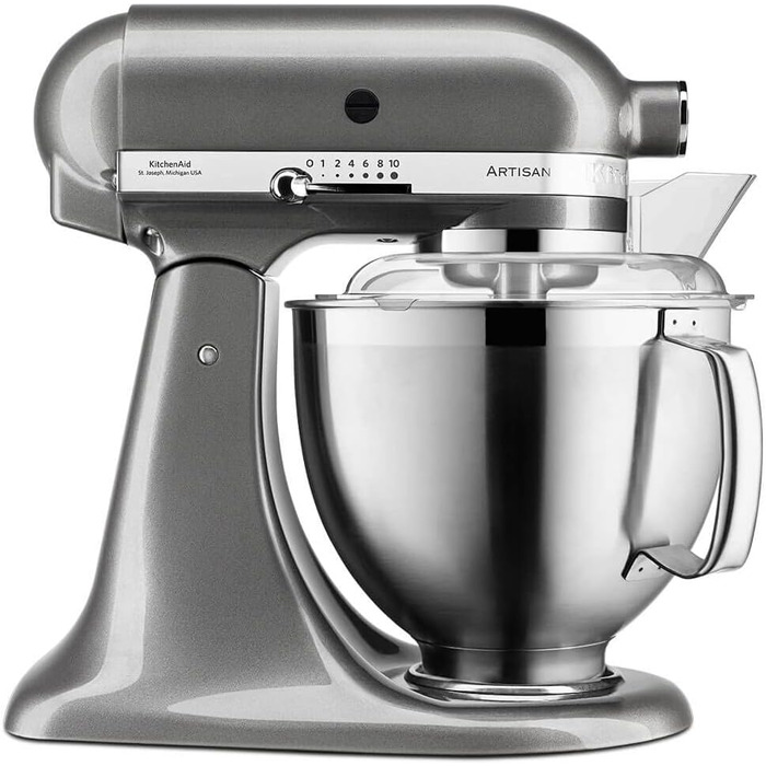 KitchenAid Кухонный комбайн 4.8 л, 300 Вт, 10 скоростей, серый 5KSM185PSEMS KitchenAid пластиковое окно пвх veka одностворчатое 60x60 мм вxш однокамерный стеклопакет белый серый антрацит