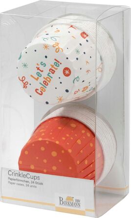 Набор форм для выпечки, 24 шт, 7 см, белый/оранжевый, Happy Birthday RBV Birkmann