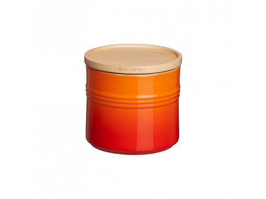 Емкость для хранения с деревянной крышкой 12 см, оранжевая Le Creuset