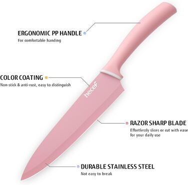 Набор цветных ножей 6 предметов Hecef