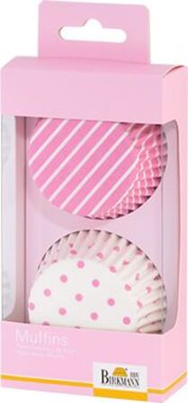 Набор форм для выпечки маффинов, 48 шт, 7 см, розовый/белый, Colour Splash RBV Birkmann