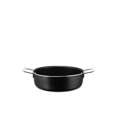 Кастрюля низкая с двумя ручками 24 см, черная Pots & Pans Alessi