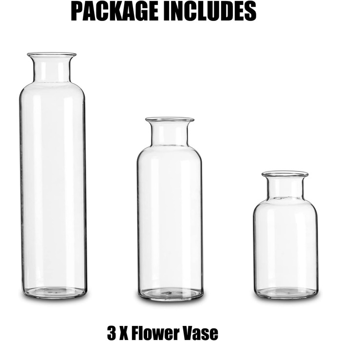 Набор ваз для цветов 3 предмета Glasseam