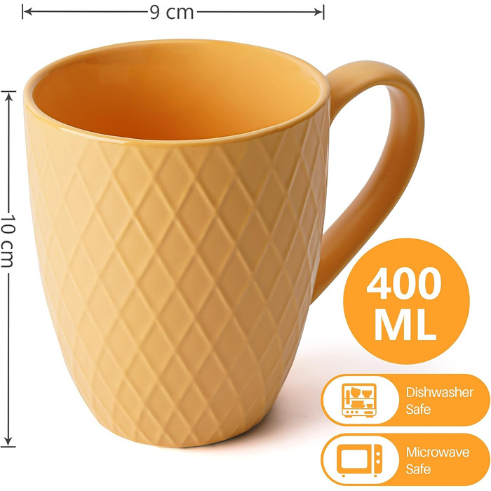 Набор чашек для кофе 400 мл,  6 предметов MIAMIO