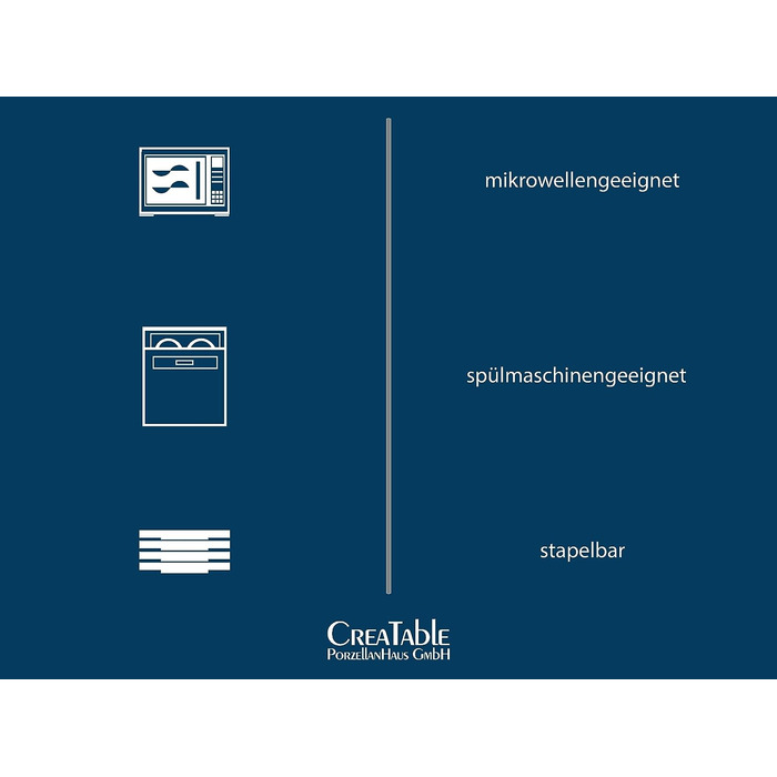 Столовый сервиз из керамогранита на 2 человека 8 предметов, синий Caldera Series 25862 CreaTable