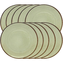 Набор тарелок из керамогранита 27 см, 10 предметов Nature Collection Earth 20021 CreaTable