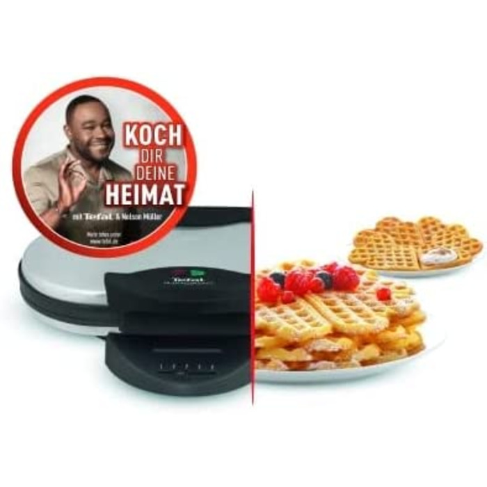 Вафельница Tefal Heart Waffle / 1200 Вт / 2 плиты / антипригарное покрытие