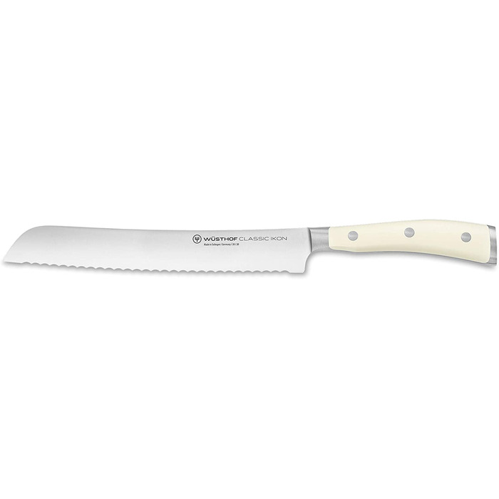 Нож для хлеба WÜSTHOF Classic Ikon из нержавеющей стали, рукоять кремового цвета, 20 см