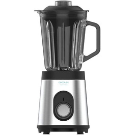 Кухонный блендер Cecotec Blender Glass Power Black Titanium 1000 INOX / 1000 Вт / 6 лезвий / 1,5 л / 5 скоростей