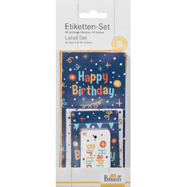 Набор этикеток и стикеров для подарков, 40 шт, Happy Birthday RBV Birkmann