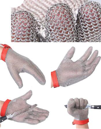 Стальные сетчатые перчатки ThreeH H-GL08 L