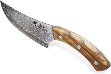 Малый поварской нож из японской стали с рукояткой из оливкового дерева и кобурой 13 см Wakoli