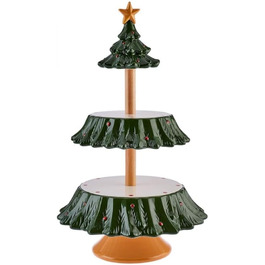 Сервировочная тарелка 2 яруса, 44 см, новогодняя Tree Folded KARACA