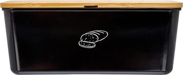 Хлебница с разделочной доской 36 x 20 x 14 см, черная Kesper