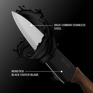 Набор ножей 5 предметов, черный Hecef