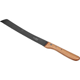 Нож для хлеба Herder 22,5 см волнистой огранки, вишневй, стальной, коричневй, 34,5 х 2 х 2 см