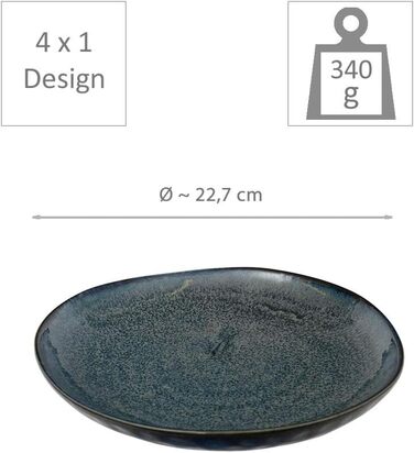 Набор тарелок 22.7 см 4 предмета Cobalt Blue TOKYO Design studio