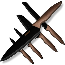 Набор ножей 5 предметов, черный Hecef
