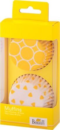 Набор форм для выпечки маффинов, 48 шт, 7 см, желтый/белый, Colour Splash RBV Birkmann