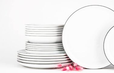 Набор столовой посуды на 6 человек 30 предметов Nora Black Rant Konsimo