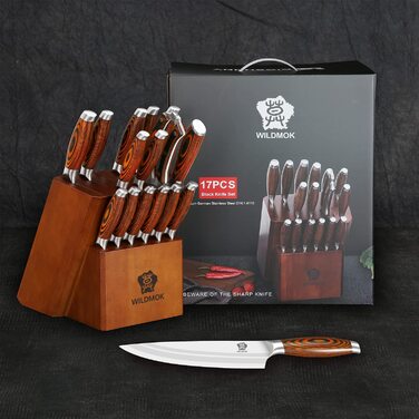 Набор ножей с подставкой 17 предметов WILDMOK