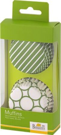 Набор форм для выпечки маффинов, 48 шт, 7 см, зеленый/белый, Colour Splash RBV Birkmann