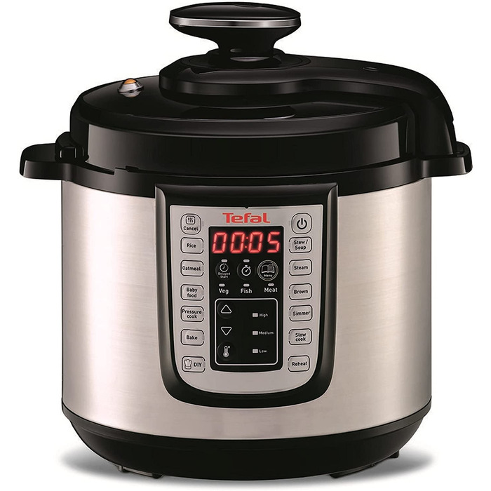 Tefal Мультиварка Tefal CY505E / 1200 Вт / 6 л / 25 программ / книга рецептов / нержавеющая сталь темная адептка книга первая учеба по привычке