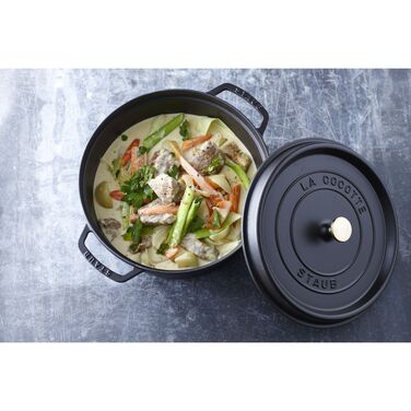 Кокот круглый 28 см, чёрный Staub