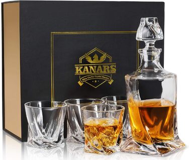 Набор из 4 бокалов и графина 800 мл для виски KANARS