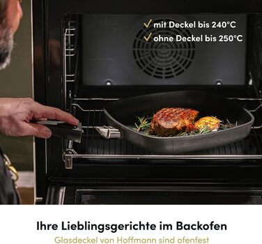Сковорода-гриль индукционная с крышкой 28 x 28 см Hoffmann