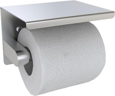 Держатель для туалетной бумаги с полочкой 14 см, белый CIOBOAN
