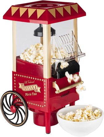 Ретро попкорн-машина 1200 Вт, красно-золотистая 41100 Korona
