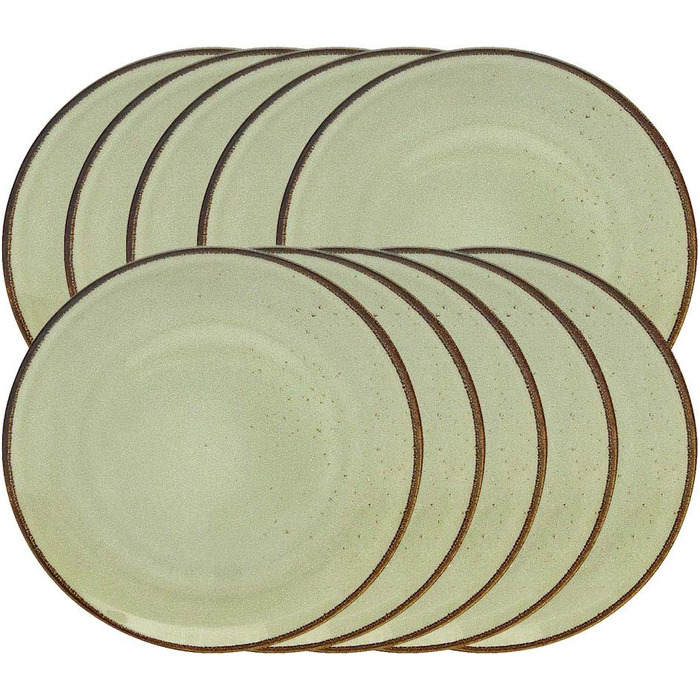 Набор тарелок из керамогранита 27 см, 10 предметов Nature Collection Earth 20021 CreaTable
