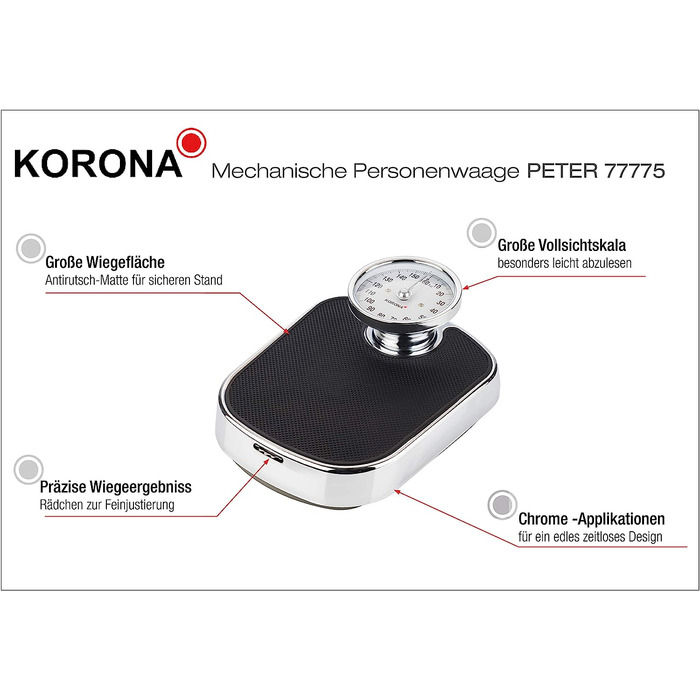 Механические ретро весы от 1 до 160 кг Peter 7775 Korona
