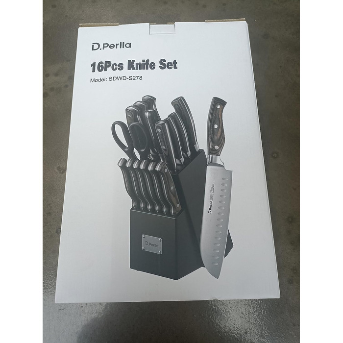 Набор кухонных ножей с ножницами и затачивающим блоком 16 предметов D.Perlla