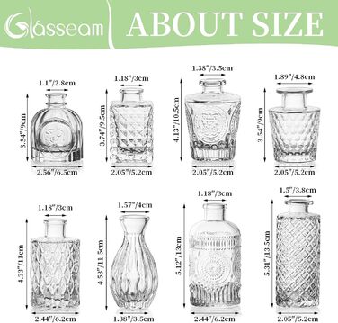 Набор ваз для цветов 8 предметов Glasseam