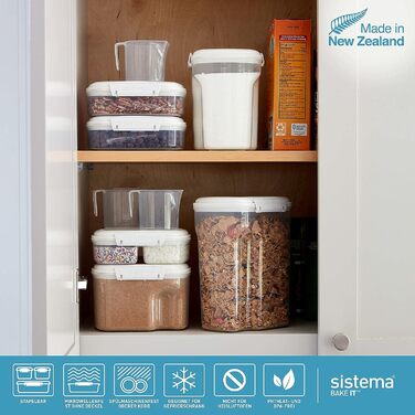 Набор контейнеров для хранения сыпучих продуктов с мерными стаканами, 7 предметов Sistema