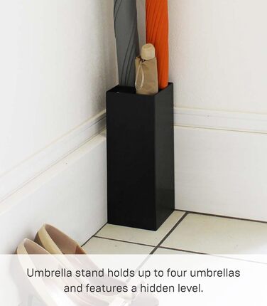Подставка для зонтов 11 х 11 х 30 см, черная YAMAZAKI