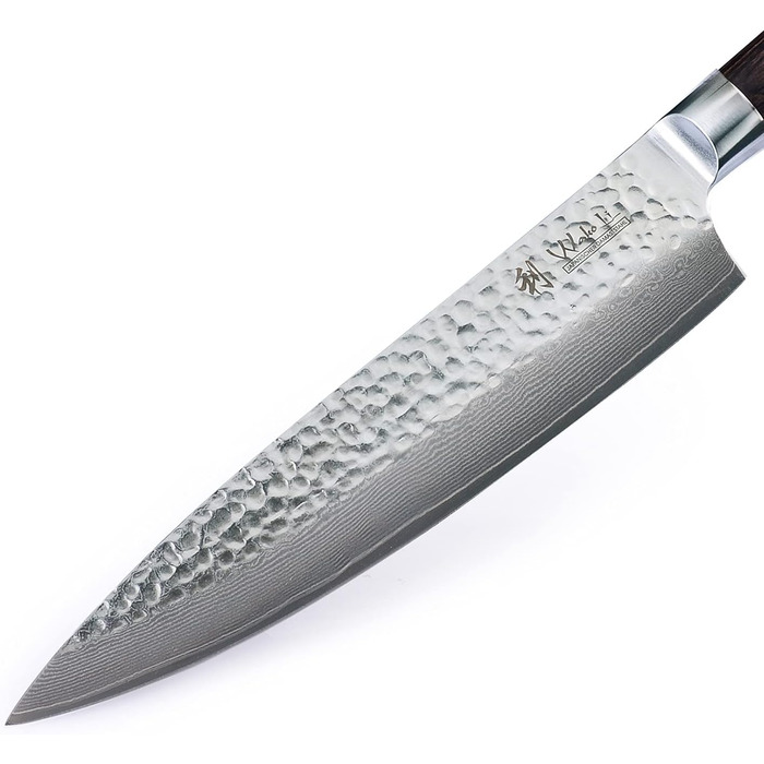 Профессиональный поварской нож из настоящей японской дамасской стали с рукояткой из дерева пакка 20,5 см Wakoli Pakka